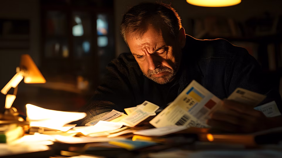 man looking at paper