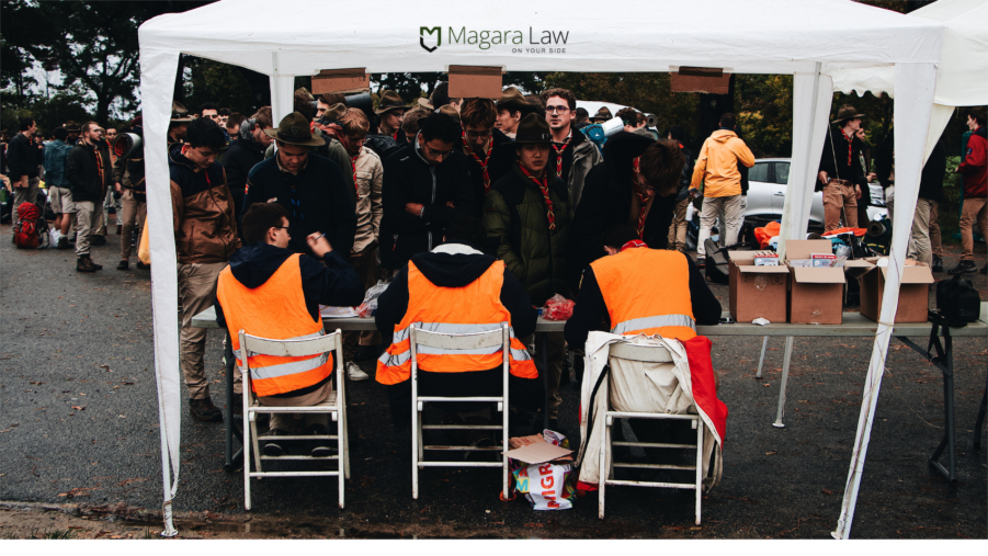 Volunteers receiving donations as part of a donation drive.