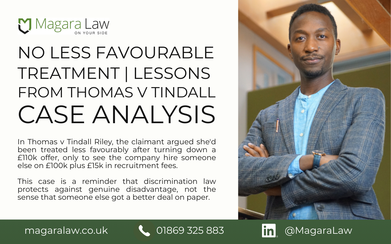 Roy Magara gives his take on the recent Thomas v Tindall employment law case.