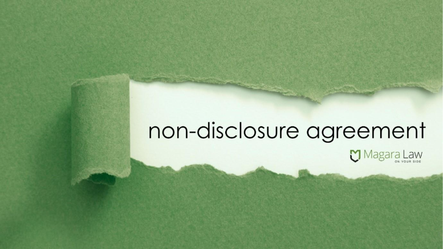 A non-disclosure agreement banner.
