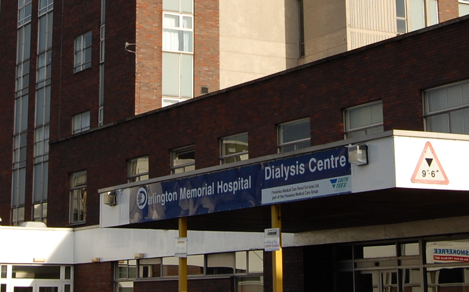 Entrance to Darlington Memorial Hospital which was recently at the centre of a workplace dignity and gender segregation dispute.