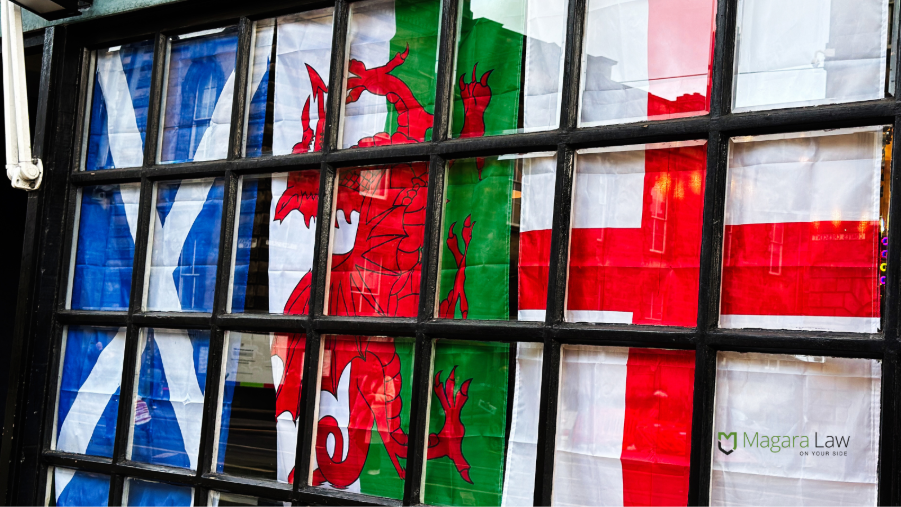 Flags of Scotland, Wales, and England, which should recognise miscarriage as bereavement.