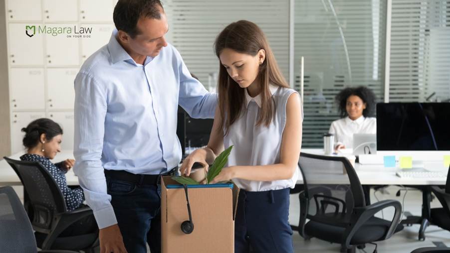 A female employee forced out of the workplace through constructive dismissal.