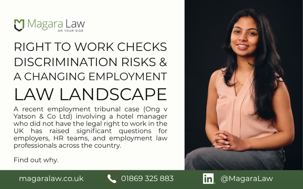 Magara Law trainee employment solicitor gives her take on right to work checks and discrimination risks.