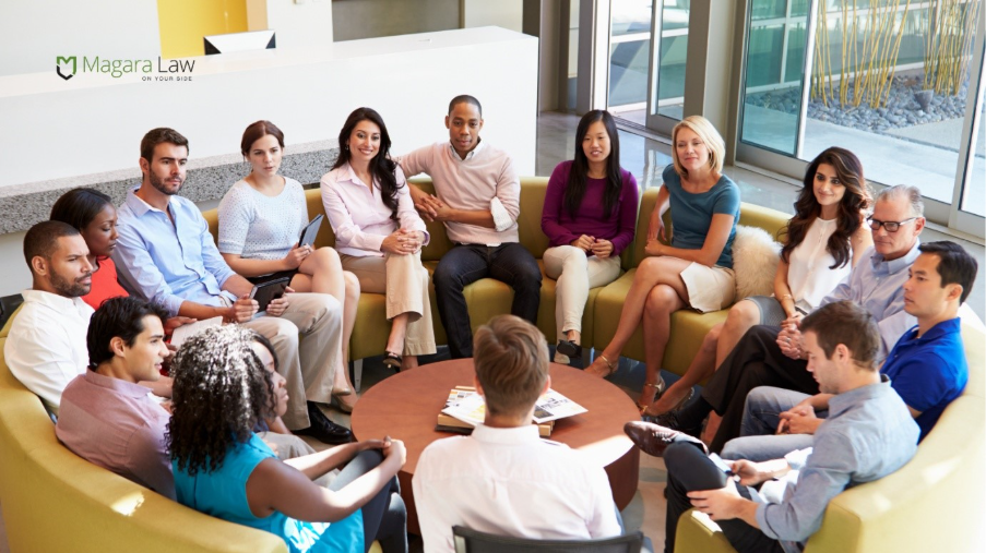 A workforce going through workplace mediation to help shape culture.