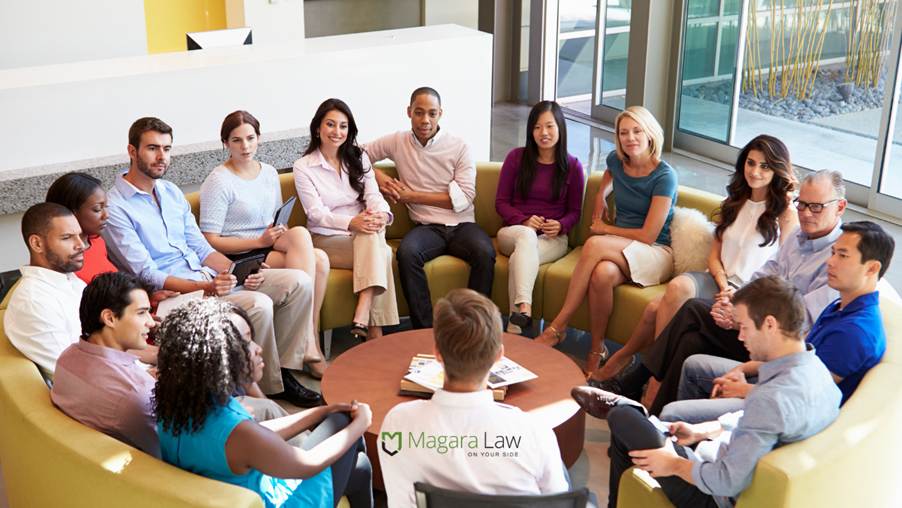 A staff team at work.